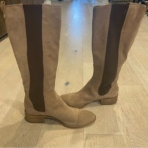 BCBG Tan Suede Riding Boots - Sz 10. GUC